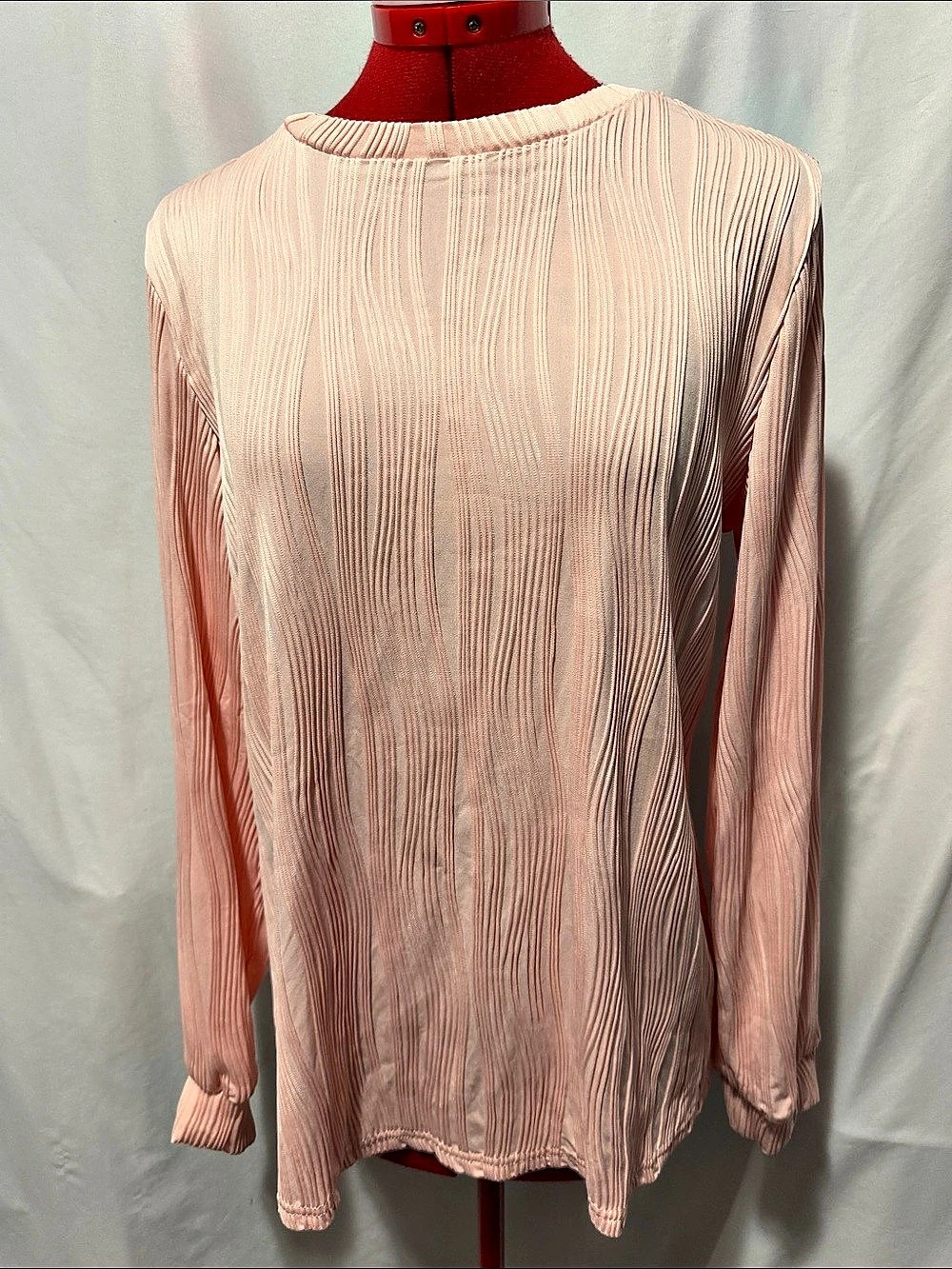 Pink Pleated Blouse Size Large Like New